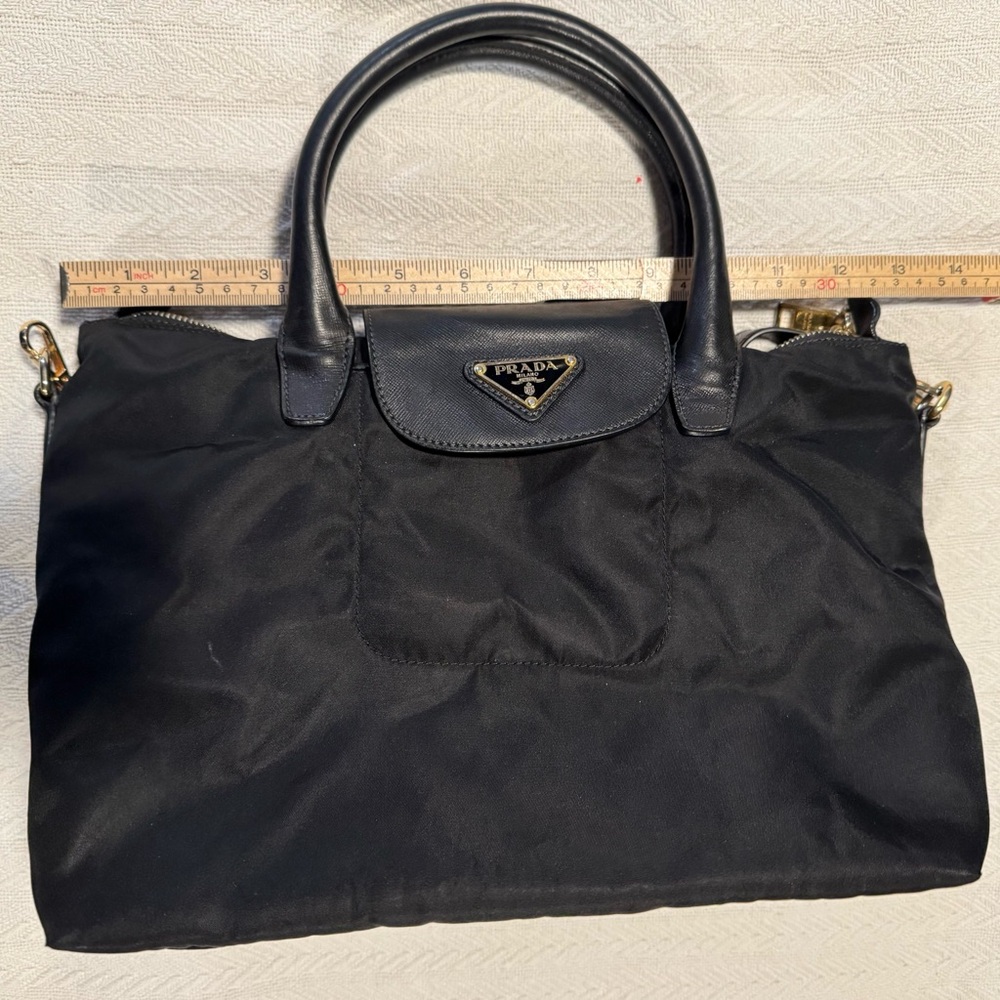 Prada Black Tessuto Nylon Saffiano Tote